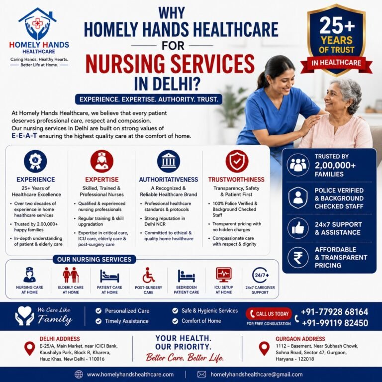 why homely hands healthcare for nursing service in delhi