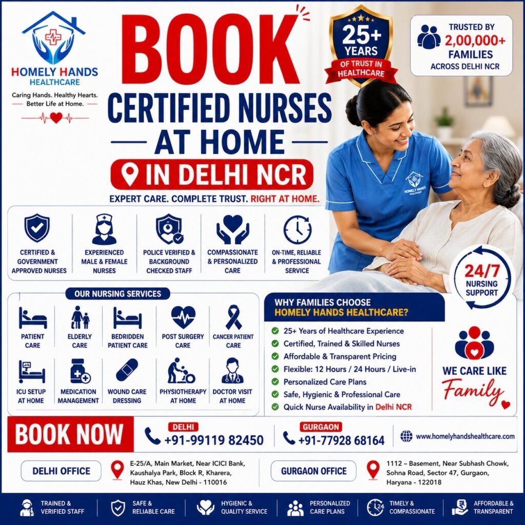 Book Certified Nurses at Home in Delhi NCR