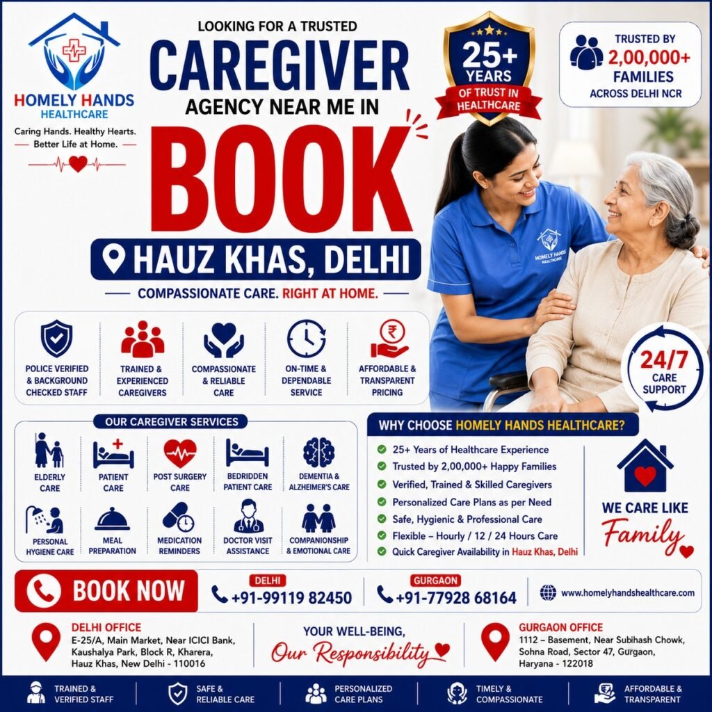 Book Caregiver Agency Near Me in Hauz Khas, Delhi