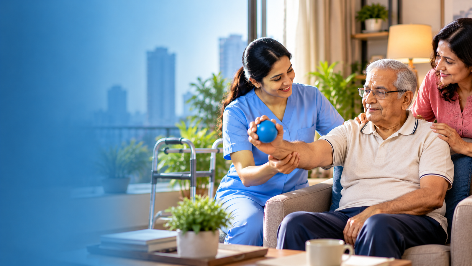 Stroke patient care at home in Gurgaon with nursing, physiotherapy and family support by Homely Hands Healthcare