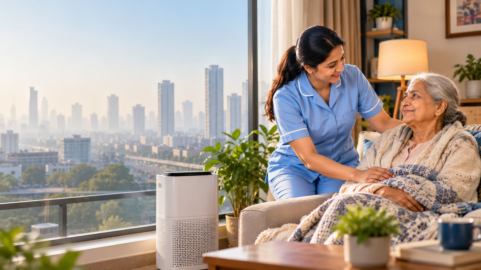Air pollution and elderly respiratory care at home in Gurgaon - Homely Hands Healthcare
