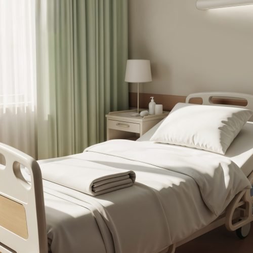 hospital-room-with-bed-lamp